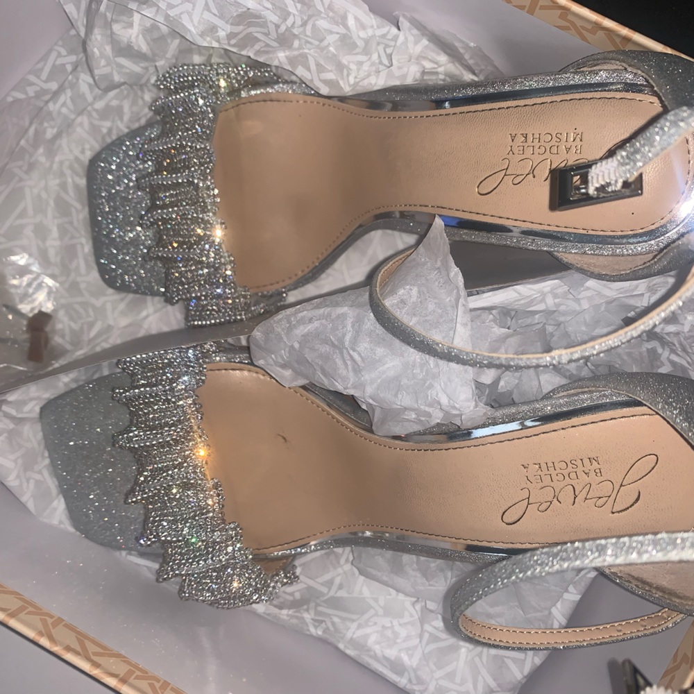 Jewel Badgley Mischka Ridley Bejeweled Strap Stiletto Heel